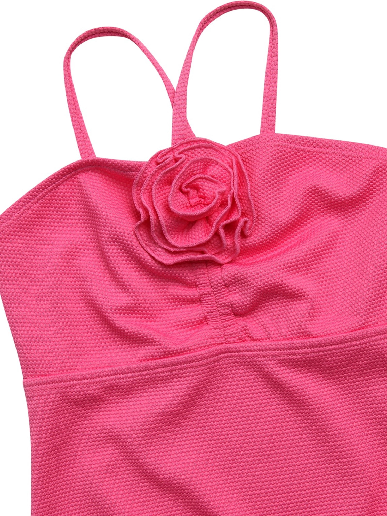 Jessica Simpson Girls' One-piece Ruched Rosette Swimsuit