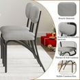 thumbnail image 4 of Set of 2 Modern Grey Boucle Upholstered Dining Chairs with Arched Metal Legs - 300 lbs Capacity, Kitchen, Living Room Accent Chairs, 4 of 7