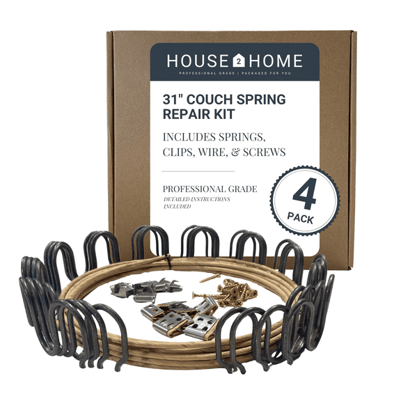 House2Home 31" Sinuous Spring Repair Kit with Stay Wire & Clips, 4-Pack