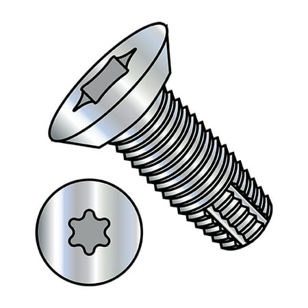 

6-32X1/4 Six Lobe Flat Undercut Thread Cutting Screw Type F Fully Threaded Zinc (Pack Qty 10 000) BC-0604FTU