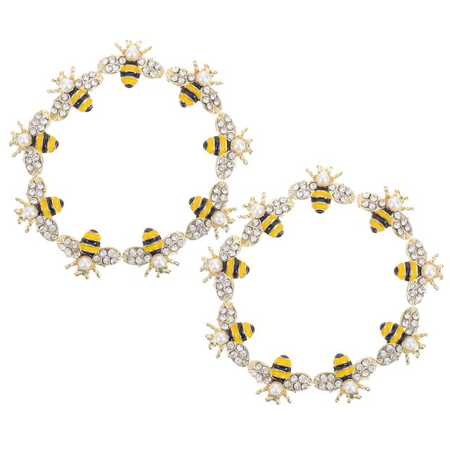 Minkissy 20Pcs Bee Nail Charm Rhinestone Zinc Alloy 3D Design For Diy Supplies