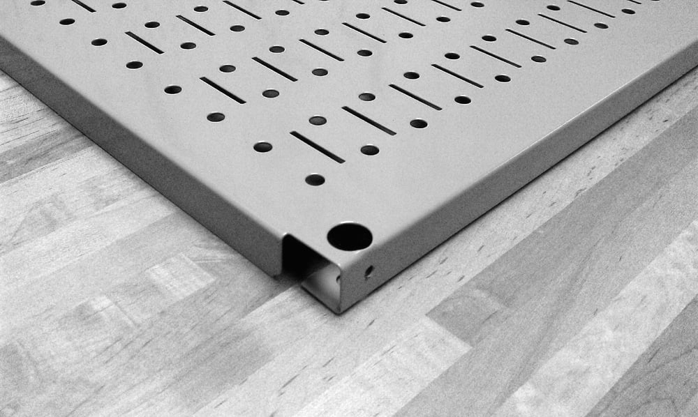 Wall Control Modular Pegboard Tool Organizer System - Wall-Mounted Metal Peg Board Tool Storage Unit for Pegboard Tiling (Blue Pegboard)