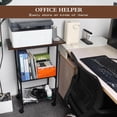 thumbnail image 6 of Industrial Kitchen Cart with Rustic Wood Top, Rolling Storage Utility Table, Black Metal Frame, Mesh Basket, Mobile Workstation with Wheels (23.6" D x 12.2" W x 33.1" H), 6 of 6