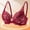 Wine, variant on Fatuov Womens Wireless Everyday Bra Push Up Lace Breathable Bra for Workout Printed Underwear M