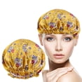 thumbnail image 7 of Reusable Shower Cap For Women Double Elastic Medium Size Bath Hair Accessories, 7 of 7