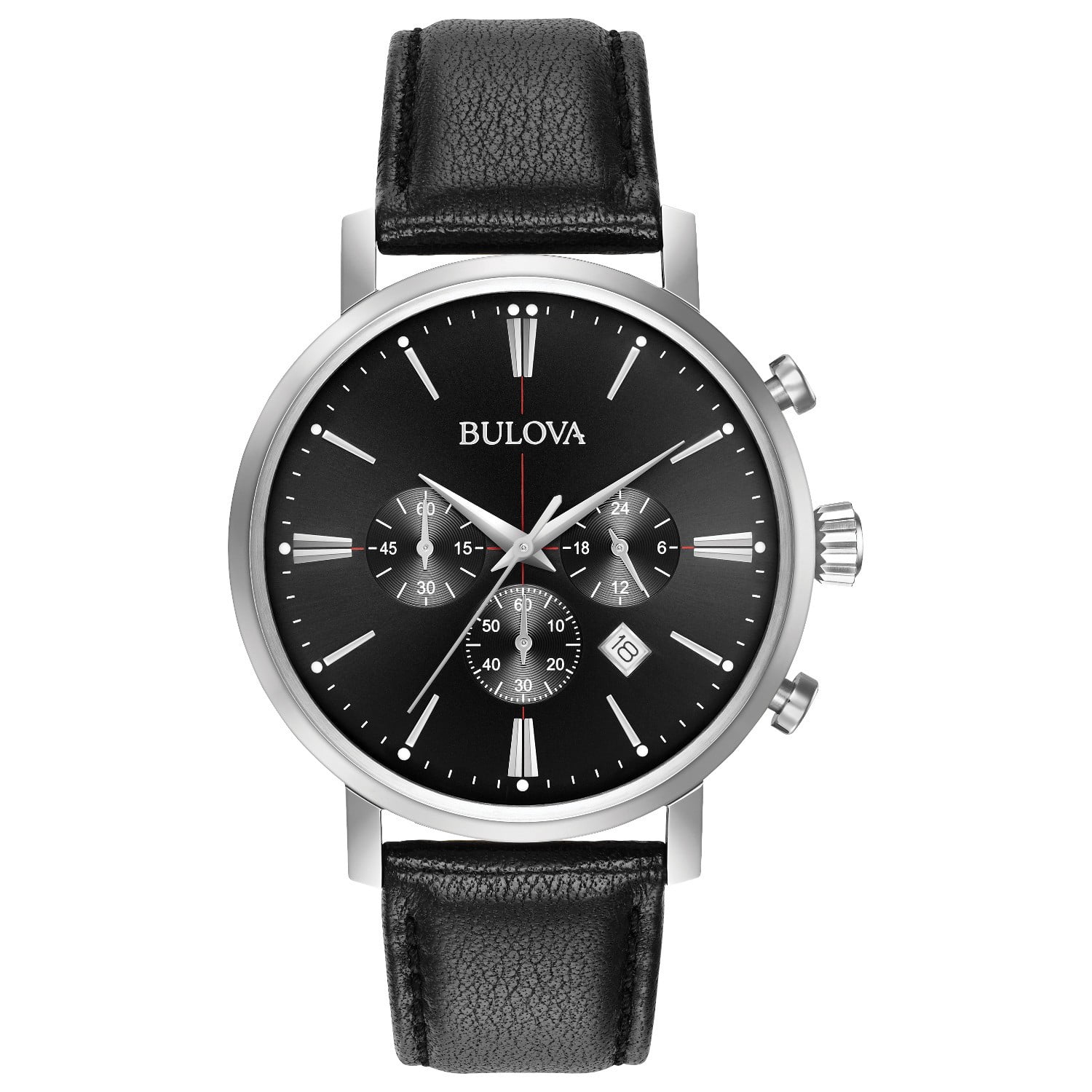Bulova Men's Classic Chronograph Strap Watch with Black Dial 96B262