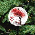 thumbnail image 5 of Christmas Ceramic Ornament Red Bicycle Love Heart Ceramic Double Sided Tree Xmas Ornament Retro Heart Tree Red Bicycles Christmas Xmas Tree Ornament Decoration Hanging Pendant Decor, 5 of 5