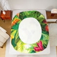 thumbnail image 5 of Castle Fairy Boys Girls Floral Hummingbird Queen Sheet Sets,Tropical Flower Leaves Bed Set, 5 of 7