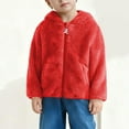 thumbnail image 5 of Boys Girls Sherpa Fleece Coat Full Zip Fuzzy Cute Hooded Jacket Kids Windproof Soft Winter Warm Outwear with Pockets, 5 of 6