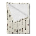 thumbnail image 2 of Arrow Soft Flannel Fleece Throw Blanket, Bohemian Style Historic with Colorful Feathers Vertically Aligned, Cozy Plush for Indoor and Outdoor Use, 50" x 60", Eggshell and Multicolor, by Ambesonne, 2 of 5