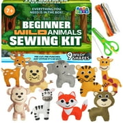 MOMOTOYS Kids Sewing Kit Toys, DIY Wild Animal Plush Craft Supplies for Ages 7-12