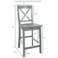thumbnail image 6 of Crosley Furniture Bartlett 3-Piece Wood Kitchen Island w/ X-Back Stools in White, 6 of 20