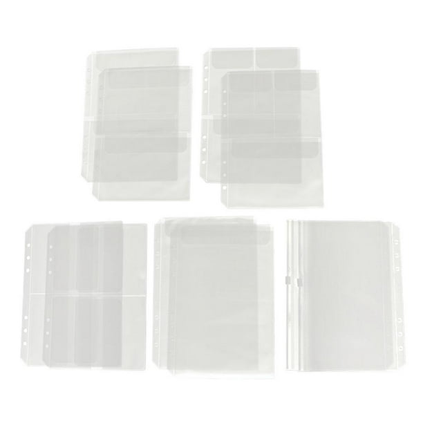 10 Set Travel Binder Planner Para Cuaderno Relleno Organizador Sobres Para Fotos - Estuche Con Cremallera, Bill 6 Orific Sunnimix 6 bolsillos de la carpeta de anillo A5