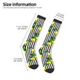 thumbnail image 2 of Honeii Lemons on Striped Print Long Socks,Novelty Design Socks Gift for Men and Women,Crew Socks,Calf Socks, 2 of 6