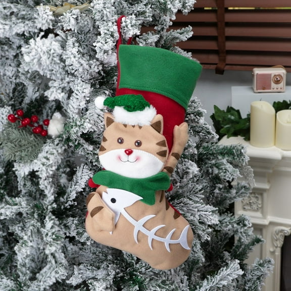 Christmas Stockings, Dog Socks Christmas Decorations, Festive Hanging Candy Bags for Gifts, Polyester Holiday Pendants for Tree and Fireplace Mantle