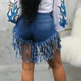 thumbnail image 4 of EINCcm Women's High Waisted Sexy Wrap Butt Denim Shorts Hem Fringe Jean Shorts, 4 of 8