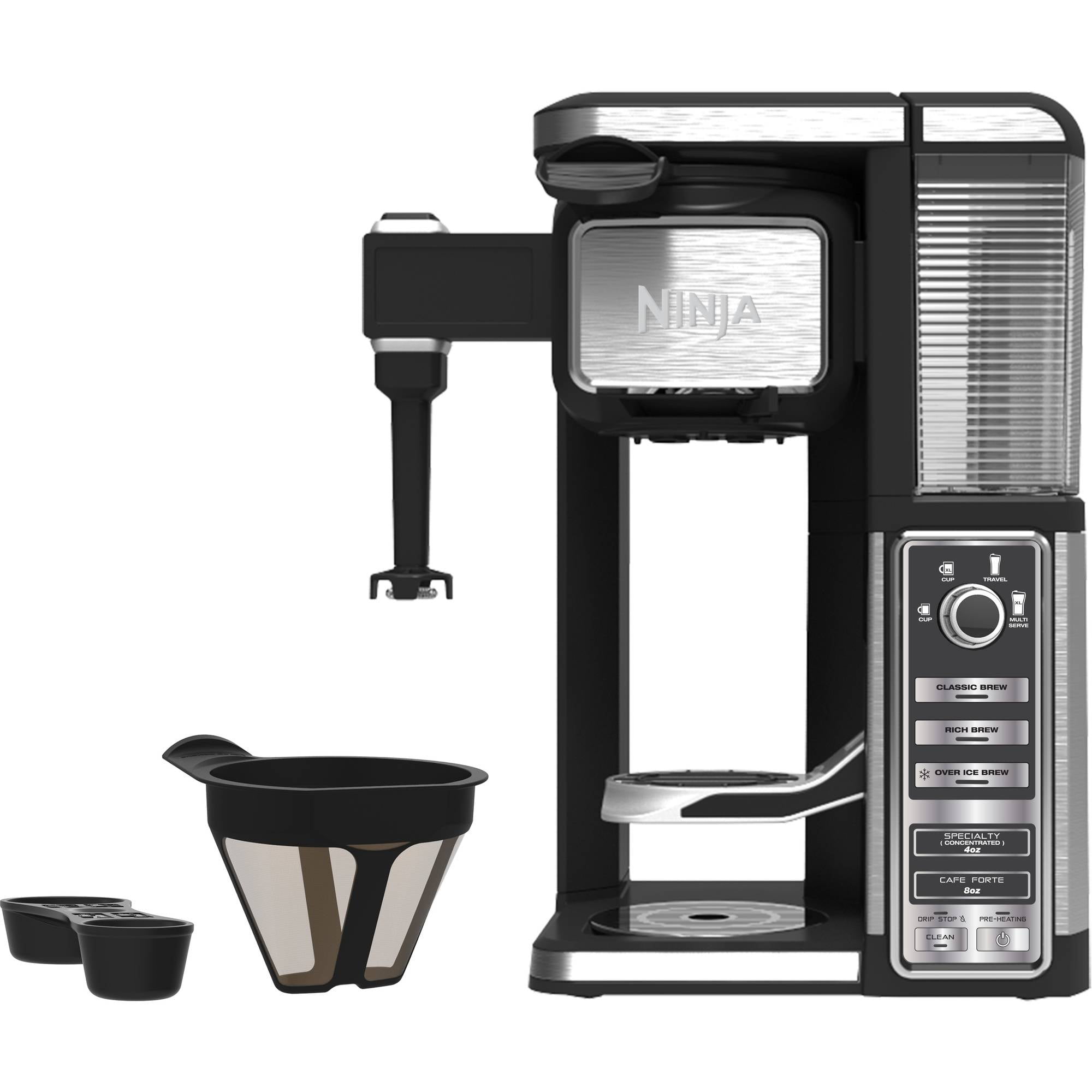NINJA Espresso & Coffee System, Single-Serve & Nespresso Capsule  Compatible, 12- Cup Black Stainless Steel Coffee Maker CFN601 CFN601 - The  Home Depot