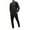 Black, variant on Men's Sports Casual Sets Spring Autumn Solid Long Sleeve Polo Shirts Elastic Waist Pants Tracksuit Black XL(XL)