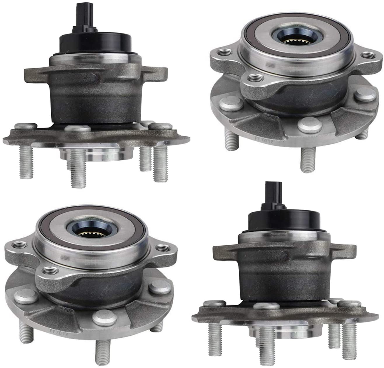 4PC Front and Rear Wheel Bearing and Hub Assemblies for 20062012