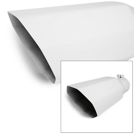 Universal Truck Angled Octagon White 15 inch Bolt-On Exhaust Tip 4 In 6