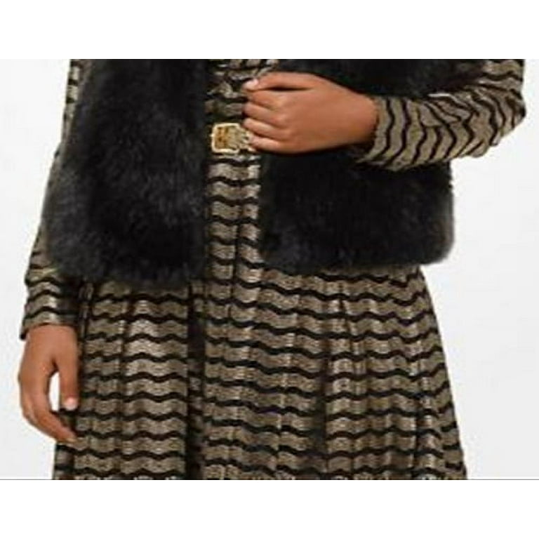 Michael kors black faux fur best sale vest