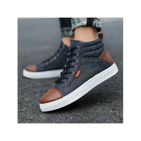 

Zodanni Men s Breathable High Top Casual Sneakers Sport Non slip Flats Comfortable Ankle Boots Size 6-10.5