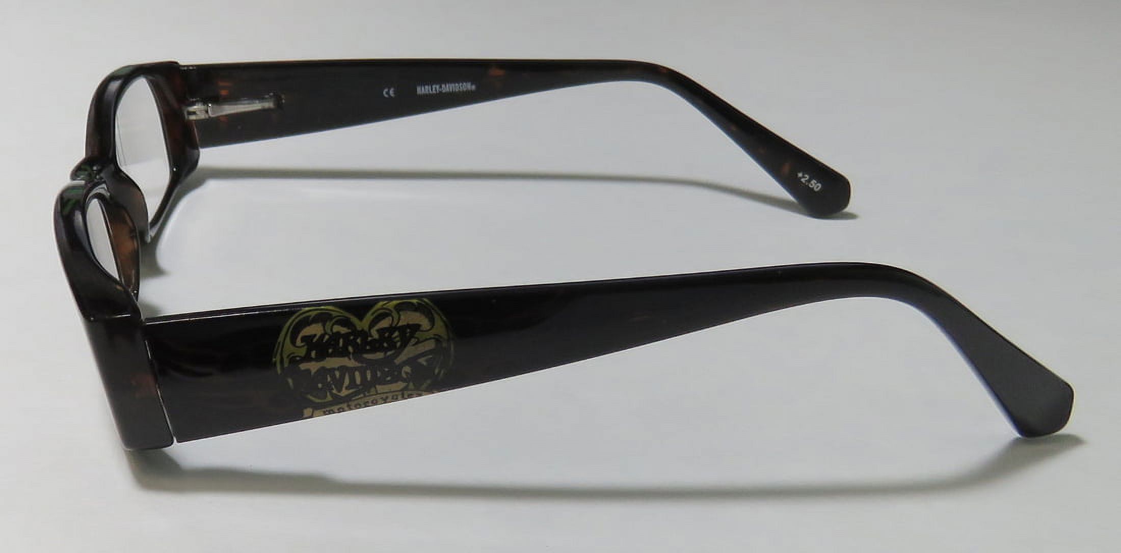 Harley Davidson  52-14-145 mm 2.50 Lenses Rectangular Reading Eyeglasses, Dark Brown - image 4 of 9