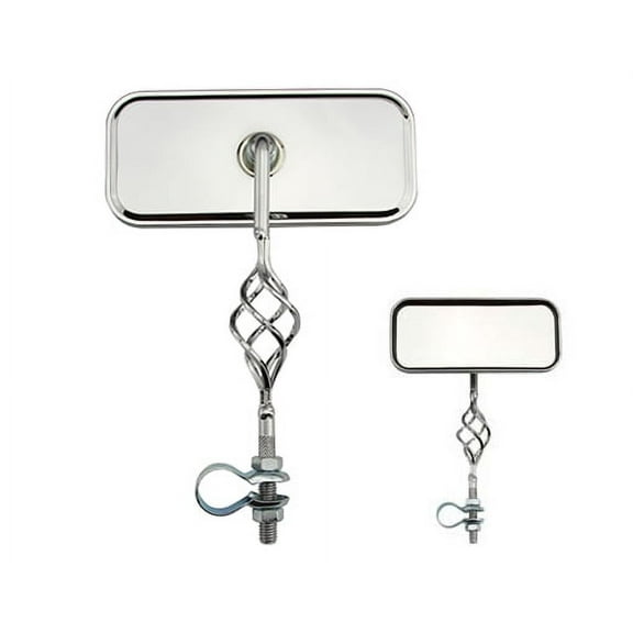 Alta Cage Rectangle Twisted Bike Mirror Lowrider Custom Part (All Steel Bicycle Chrome )