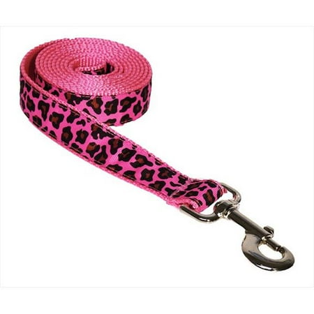 Leopard Leash - 6 ft. Leopard Dog Leash, Pink - Large
