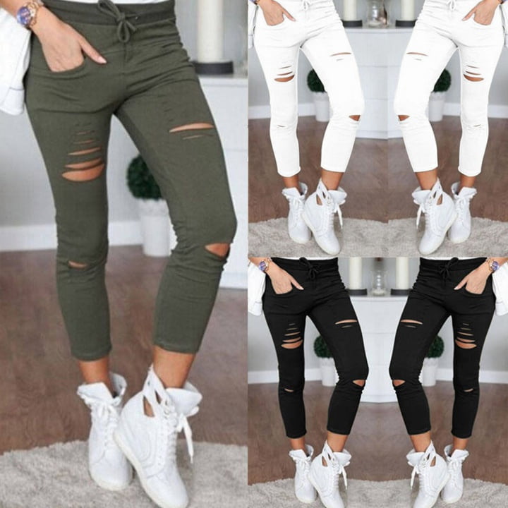 ripped army green jeans