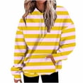 thumbnail image 1 of WTXUE Chandails à Capuchon Chandail Côtelé Manches Longues Tops Oversize Chandails à Capuchon Rayé Grande Taille Pulls Manches Longues Chandail Automne avec Poche Pulls Habillés Tunique Légère Chandail en Molleton Jaune TTG, 1 of 4