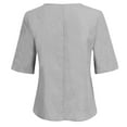 thumbnail image 4 of Viluyesy V-Neck T-Shirt for Womens 3/4 Sleeves Shirt Tops Loose Blouse Gray Size 5XL, 4 of 5