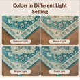 thumbnail image 7 of Design&I 5'x7' Washable Area Rug Teal Vintage Stepped Border Bathroom Accessories Turquoise for Small Living Room, Bedroom, Sleek Flatweave Pet Friendly & Non-Slip, 7 of 7