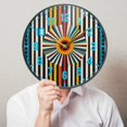 thumbnail image 6 of Yayeee Wall Clock Battery Operated 11.9" Silent Quartz Non-Ticking for Living Room Decor, Geometric Stripes, 6 of 8
