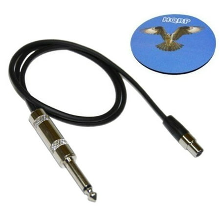 Ta5f Connector - HQRP 4-Pin Mini Connector (TA4F) to 1/4-Inch Connector Instrument Cable for Shure AXT100 T1 T1G UT1 SC1 BLX1 PG1 PGX1 PGXD1 GLXD1 QLXD1 SLX1 LX1 FP1 ULX1 ULXD1 UC1 UR1 UR1M U1 + Coaster