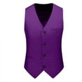 thumbnail image 4 of NoxwB (XL-6XL)Men's Big and Tall Formal Dress Blazer&Waistcoat&Trouser 3 PC Set Casual Wedding Business Suit Stage Performance Outfit Purple 6XL, 4 of 5