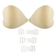 thumbnail image 4 of Women's Silicone Heart Shape Nipple Covers Reusable Adhesive Push Up Strapless Sticky Bra Gathered Lifting Breast Pads, 4 of 9