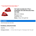 thumbnail image 2 of Tail Light Assembly Set 2 Piece - Compatible with 2006 Mercedes-Benz S65 AMG, 2 of 2