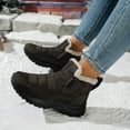 thumbnail image 3 of Rokment Womens Winter Snow Boots with Fleece Lined Thermal Cold Weather Platform Low Heel Non Slip Nursing Walking Work Ankle Booties Coffee Size 7, 3 of 6
