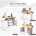 thumbnail image 4 of Grand Îlot de Cuisine Moderne avec 2 Rallonges Rabattables, Chariot de Cuisine Roulant sur 5 Roues avec Prise de Courant, Table de Salle à Manger Pliante pour Cuisine, Salle à Manger (Blanc/pliable), 4 of 9
