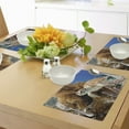 thumbnail image 4 of Ambesonne Turtle Place Mats Set of 4, Tropic Waters Coral Reef, Standard Size, Pale Coffee Brown Blue, 4 of 6