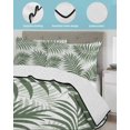 thumbnail image 4 of Quilts Twin-XL Size Bedding Set, Green Palm Leaves Lightweight Quilted Comforter, Summer Botanical Tropical Plants Soft Reversible Bedspread Coverlet with Pillow Covers for All Season, 68" x 98", 4 of 7