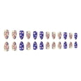 thumbnail image 1 of DHARMONAL Almond Nail Piece Pure Desire Independence Day Frosted Lines Blue And Red False Nail Tips Color Chart False Nails Designed Gel Tips Stuff to Do Acrylic Nails Nail Tips Coffin Shape Medium, 1 of 6