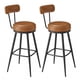 thumbnail image 1 of Barhocker 2er Set, hohe Drehhocker mit Rückenlehne, Kunstleder, für Küche und Bar, braun, 1 of 8