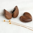 thumbnail image 4 of SIEYIO Travel for Case Portable Storage Jewelers for Case Heart Box Walnut Holder for W, 4 of 9