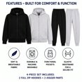 thumbnail image 4 of Quad Seven Boys Fleece Jogger Set Cozy Soft Basic Solid Full Zip Hoodie and Sweatpants 4 Piece, 4 of 7