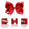 thumbnail image 6 of GIXUSIL 6 Pieces Boutique Grosgrain Ribbon Pinwheel (6inch ×2, 4inch ×2, 3inch ×2) Hair Bows Alligator Clips For Babies Toddlers Teens，Red, 6 of 7