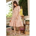 thumbnail image 5 of Peach Pure Cotton Floral Printed Tiered Dress, 5 of 8