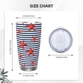 thumbnail image 4 of Bingfone Starfish Navy Blue Stripe for 20 Oz Stainless Steel Travel Mug Double Wall Water Coffee Cup for Home,Office, Outdoor Works Great for Ice Drinks and Hot Beverage-Straw Three-piece Set, 4 of 8