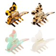 thumbnail image 1 of Butterfly Clips for Hair, Small Claw Butterfly Hair Clips for Women and Girls with Celluloid Leopard Print, 4 Color Hair Claw Clip Available (4 Packs), 1 of 7